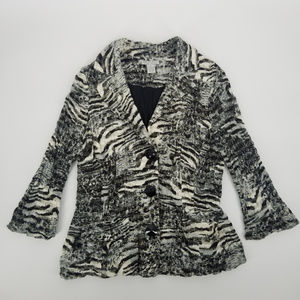 Alberto Makali Knit Animal Print Blazer Jacket